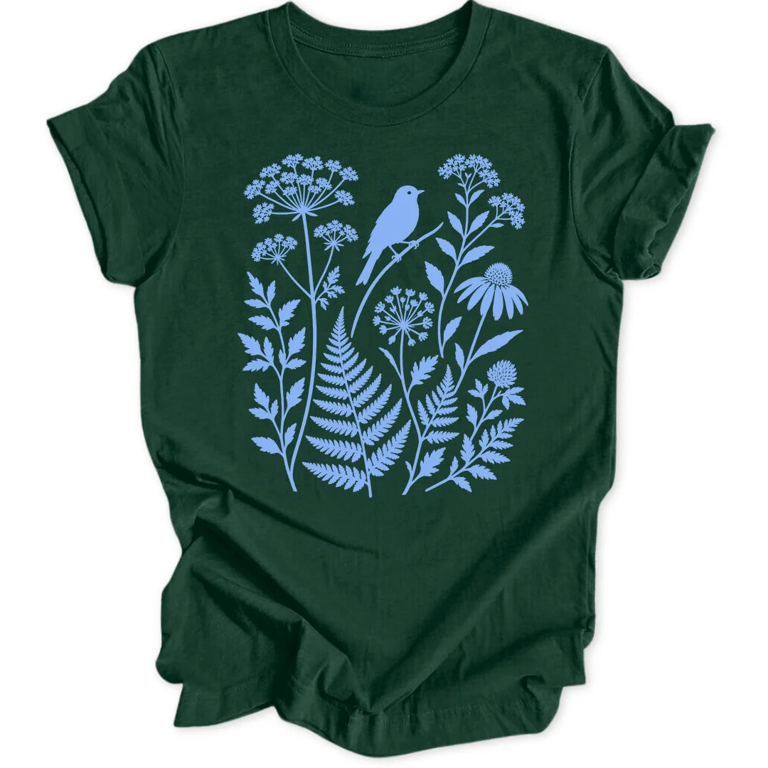 Cyanotype Birds - Forest Green
