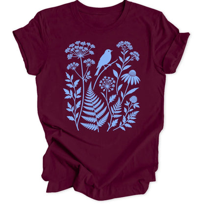 Cyanotype Birds - Maroon