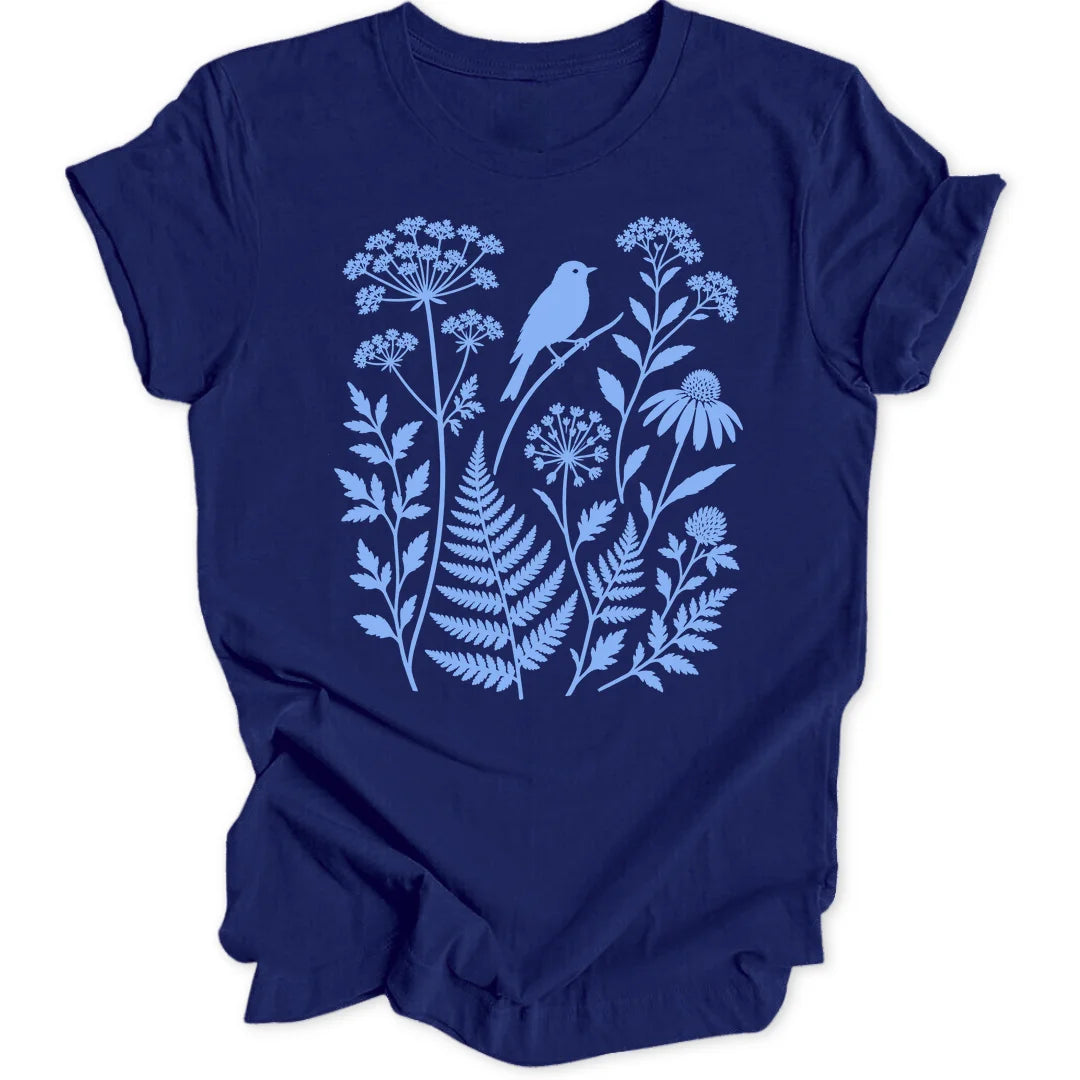 Cyanotype Birds - Navy
