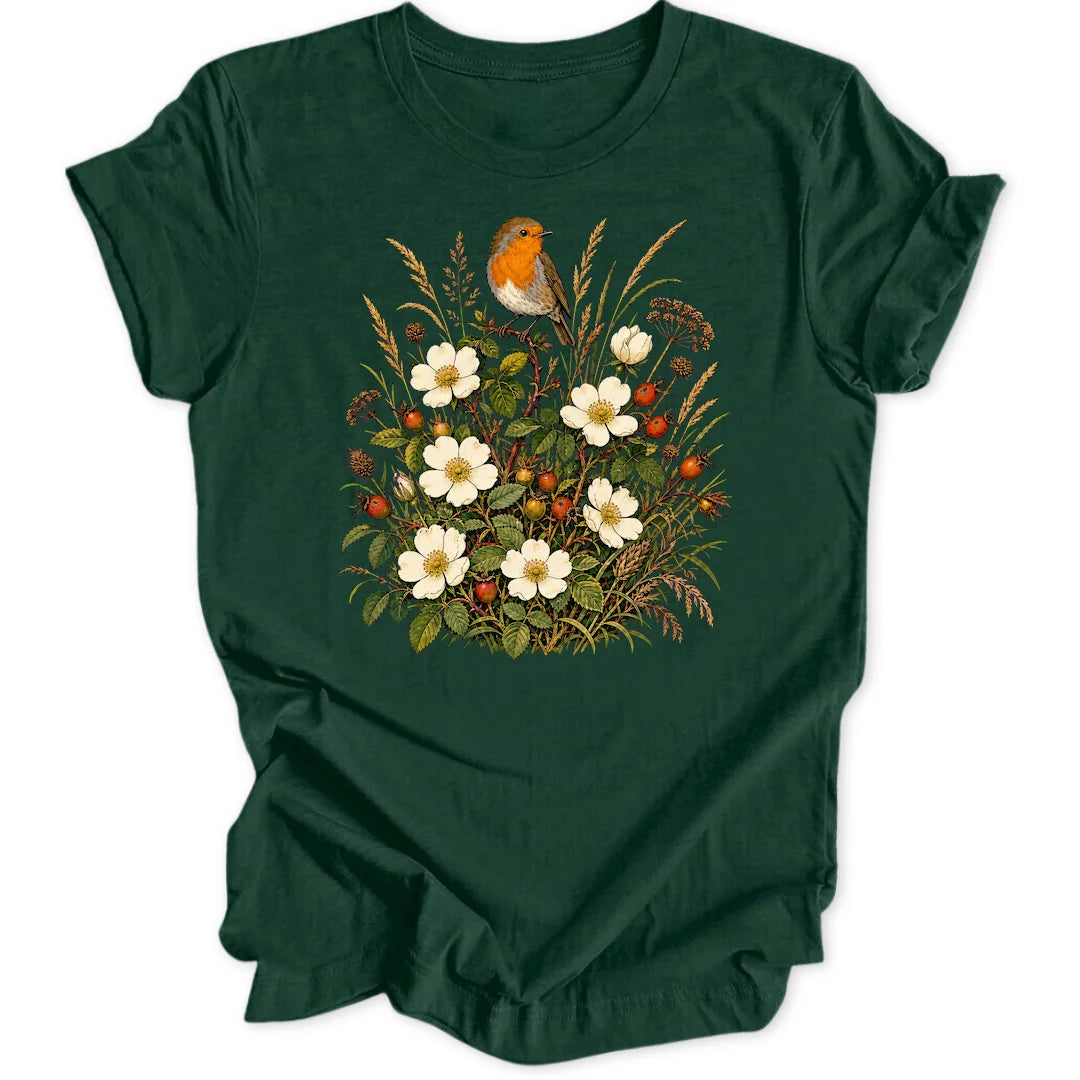 Wild Rose Robin - Forest Green