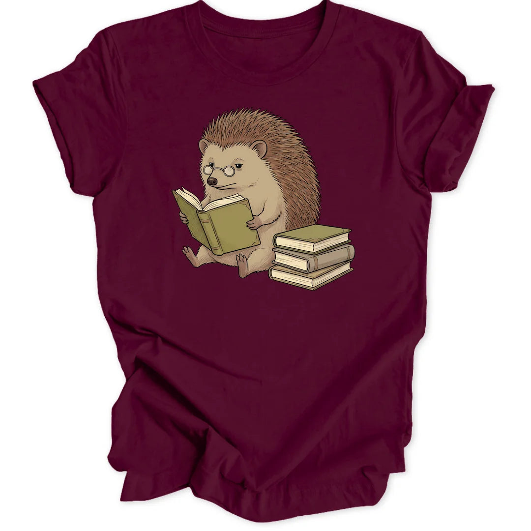 Reading Hedgehog - Maroon