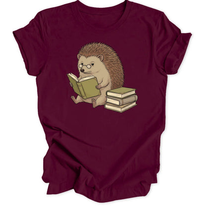 Reading Hedgehog - Maroon