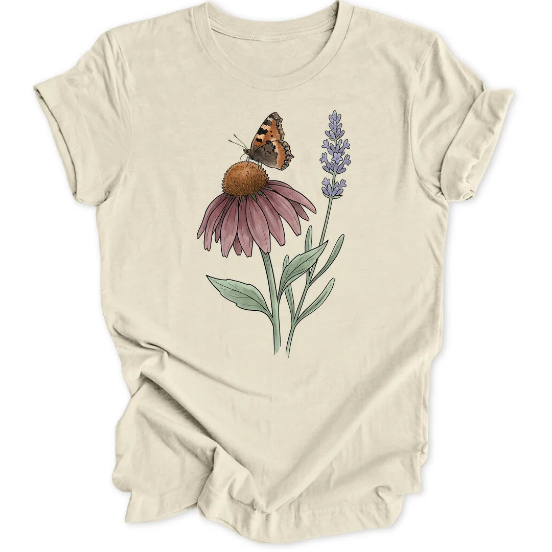 Coneflower Butterfly - Natural