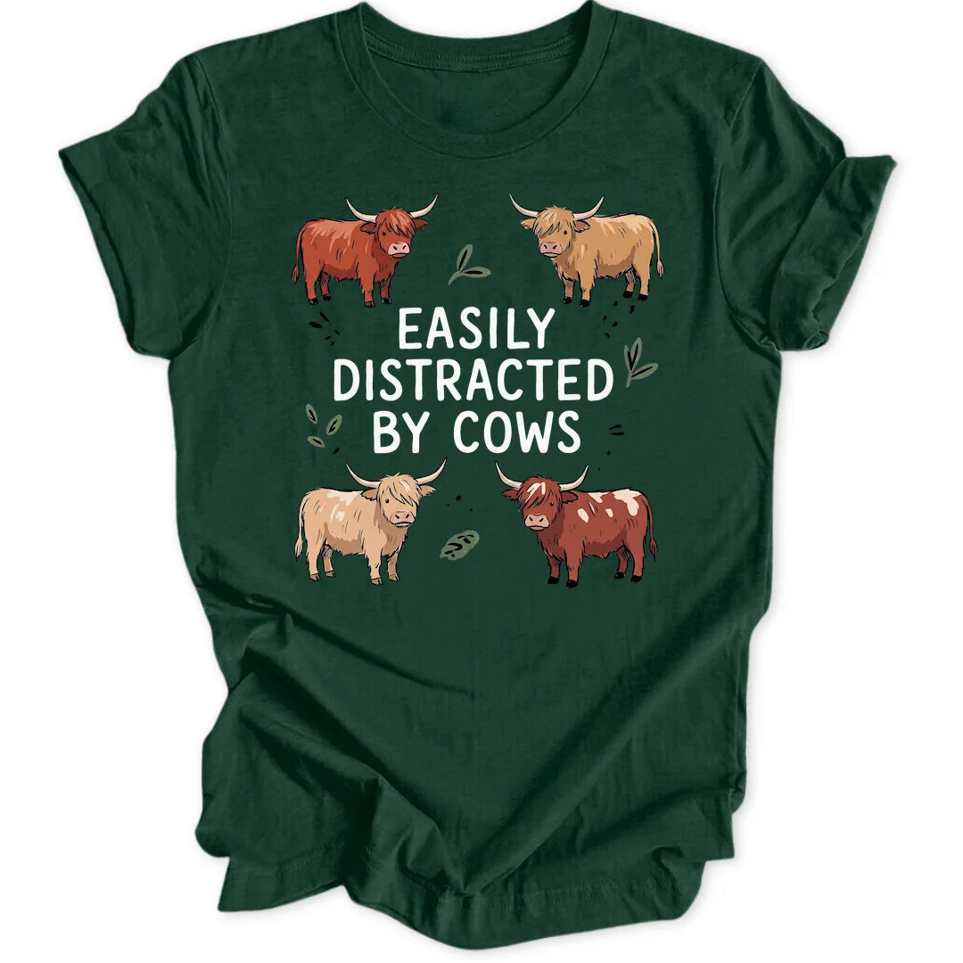 Distracted Cows - Forest Green