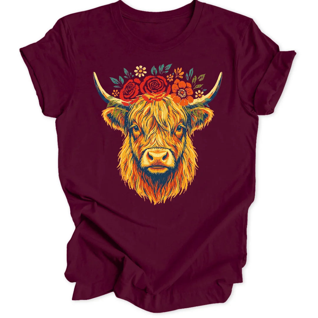 Kahlo Cow - Maroon