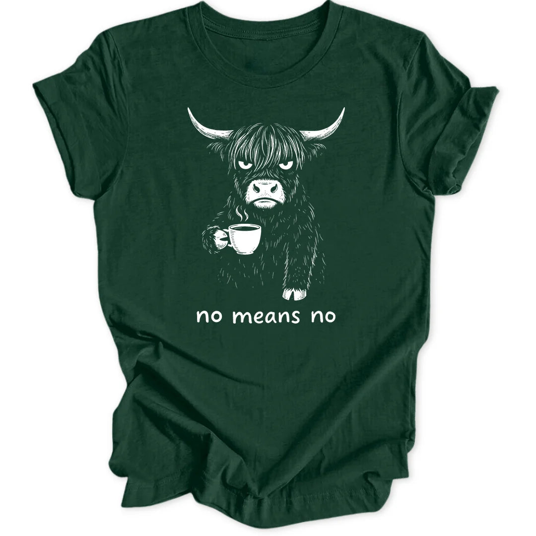 No Means No Cow - Forest Green