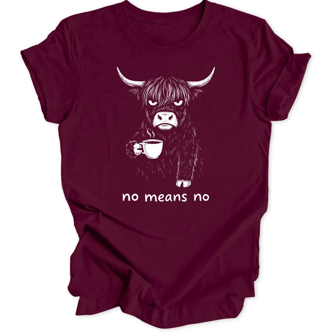 No Means No Cow - Maroon
