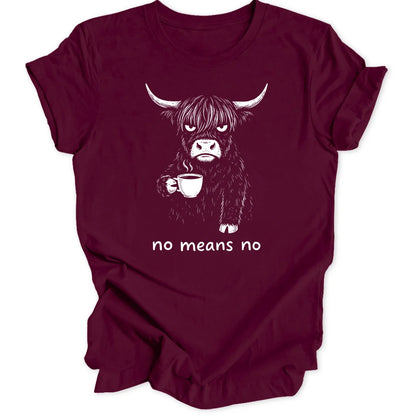 No Means No Cow - Maroon