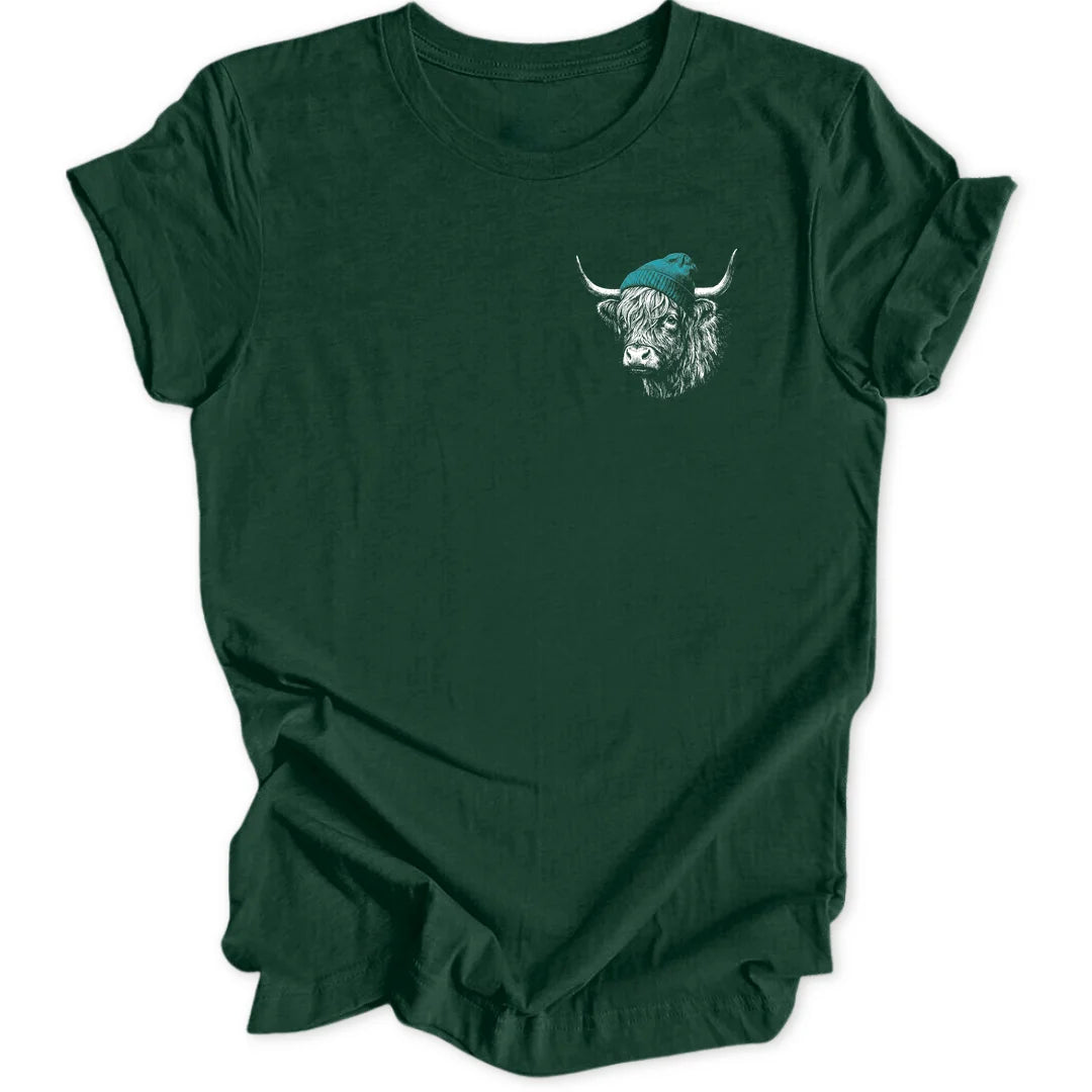 Beanie Cow Mini-Print - Forest Green