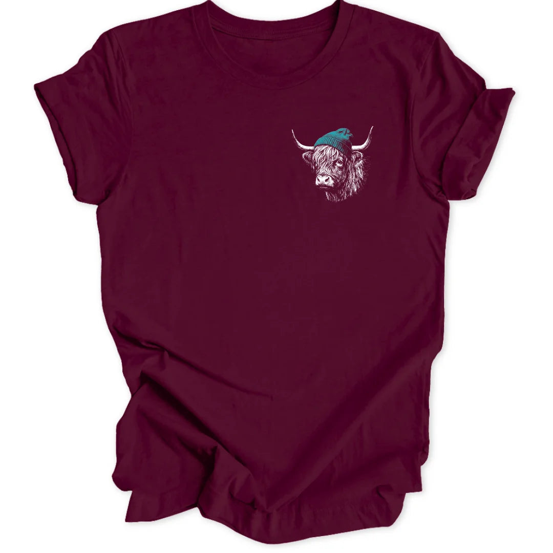Beanie Cow Mini-Print - Maroon