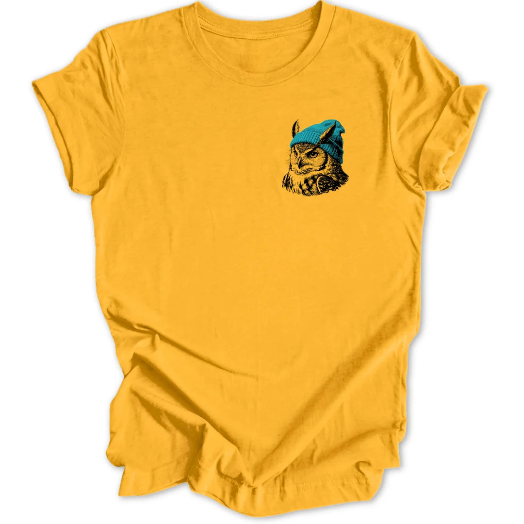 Beanie Owl Mini-Print - Gold
