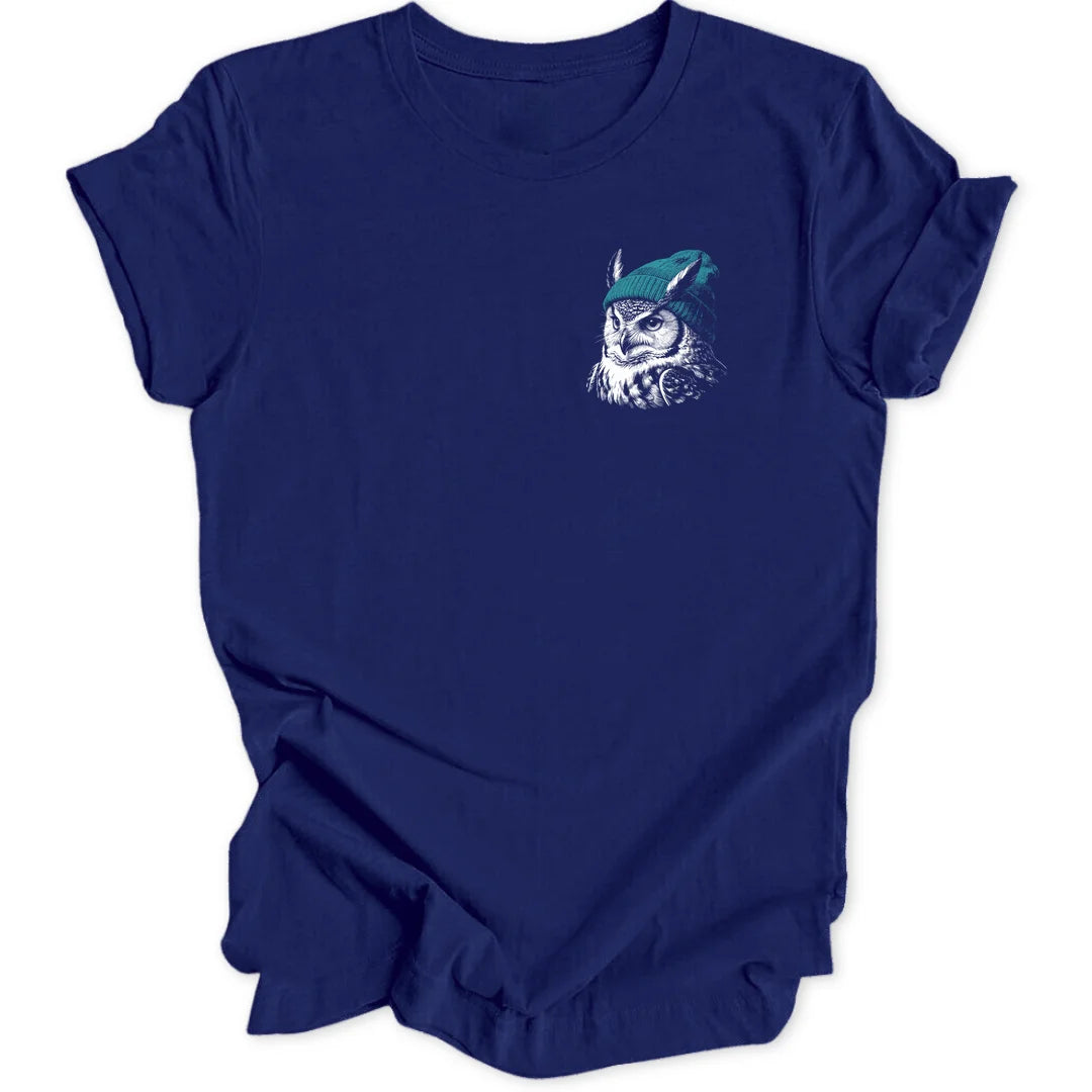 Beanie Owl Mini-Print - Navy