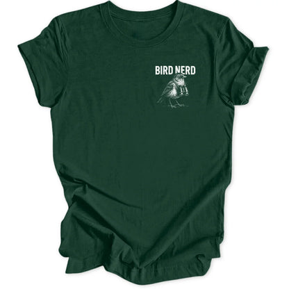 Grunge Bird Nerd Mini-Print - Forest Green