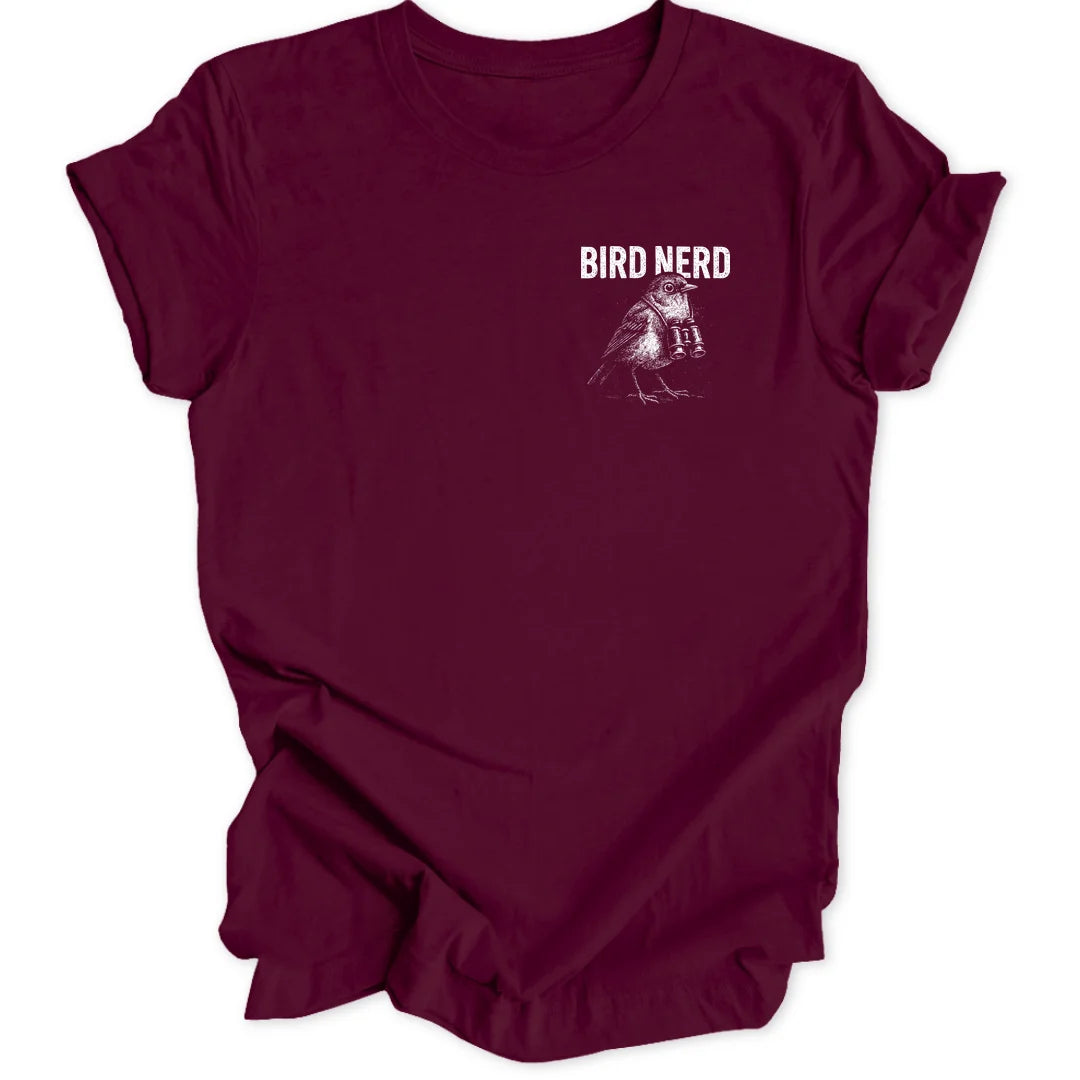 Grunge Bird Nerd Mini-Print - Maroon