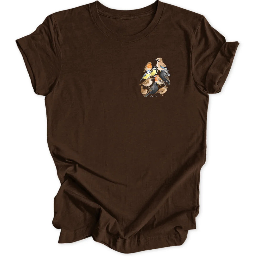 Watercolor Birds Mini-Print - Dark Chocolate