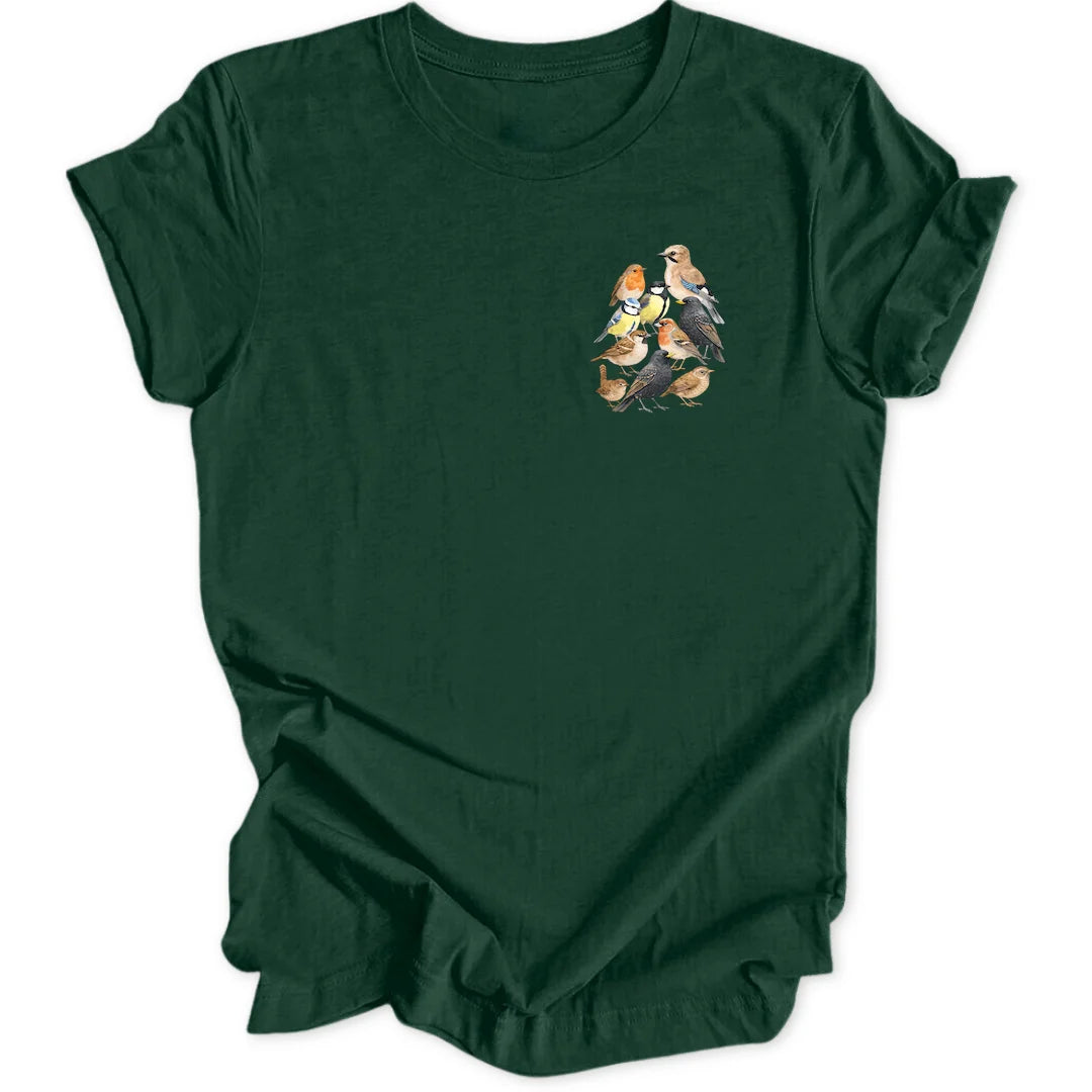 Watercolor Birds Mini-Print - Forest Green