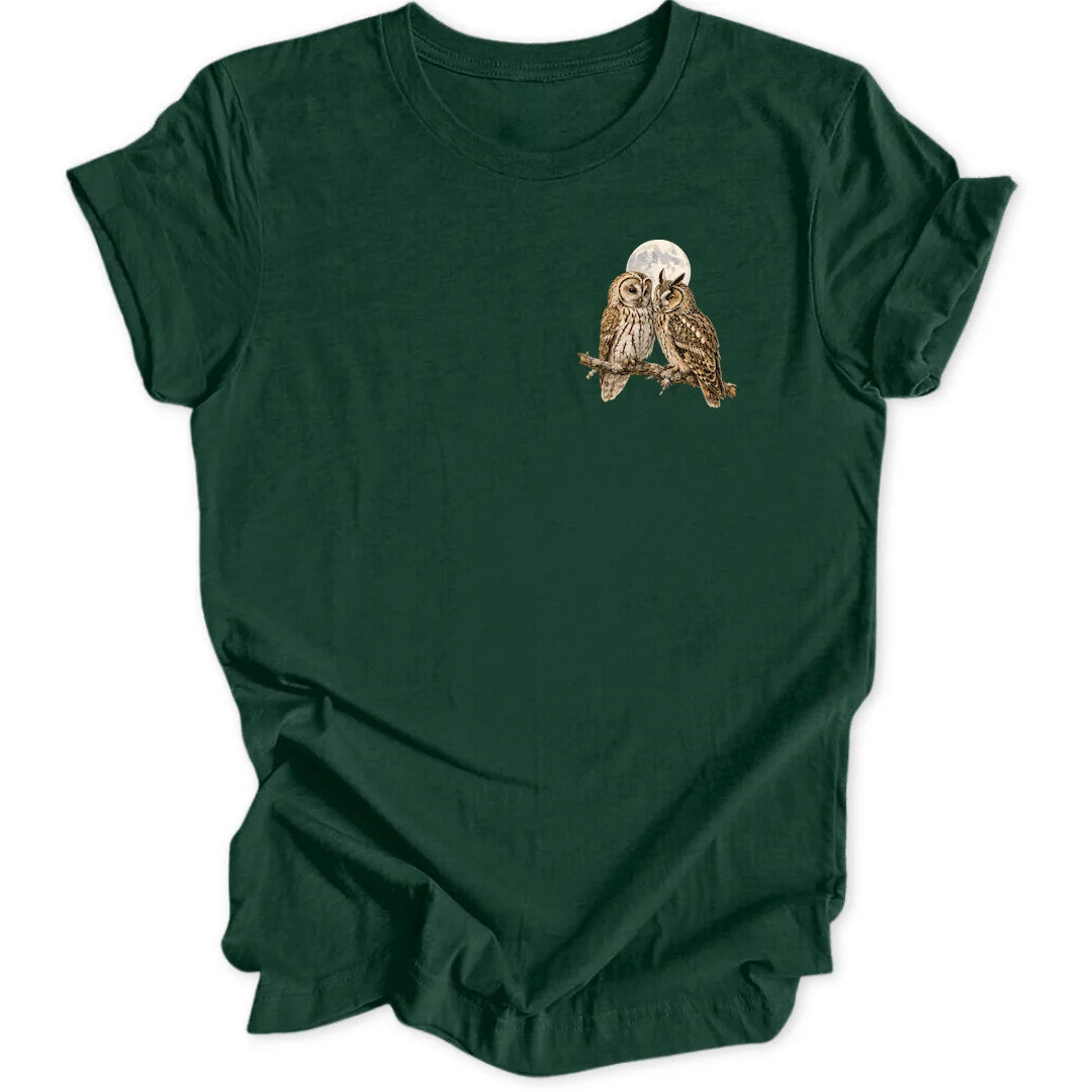 Moon Owls Mini-Print - Forest Green