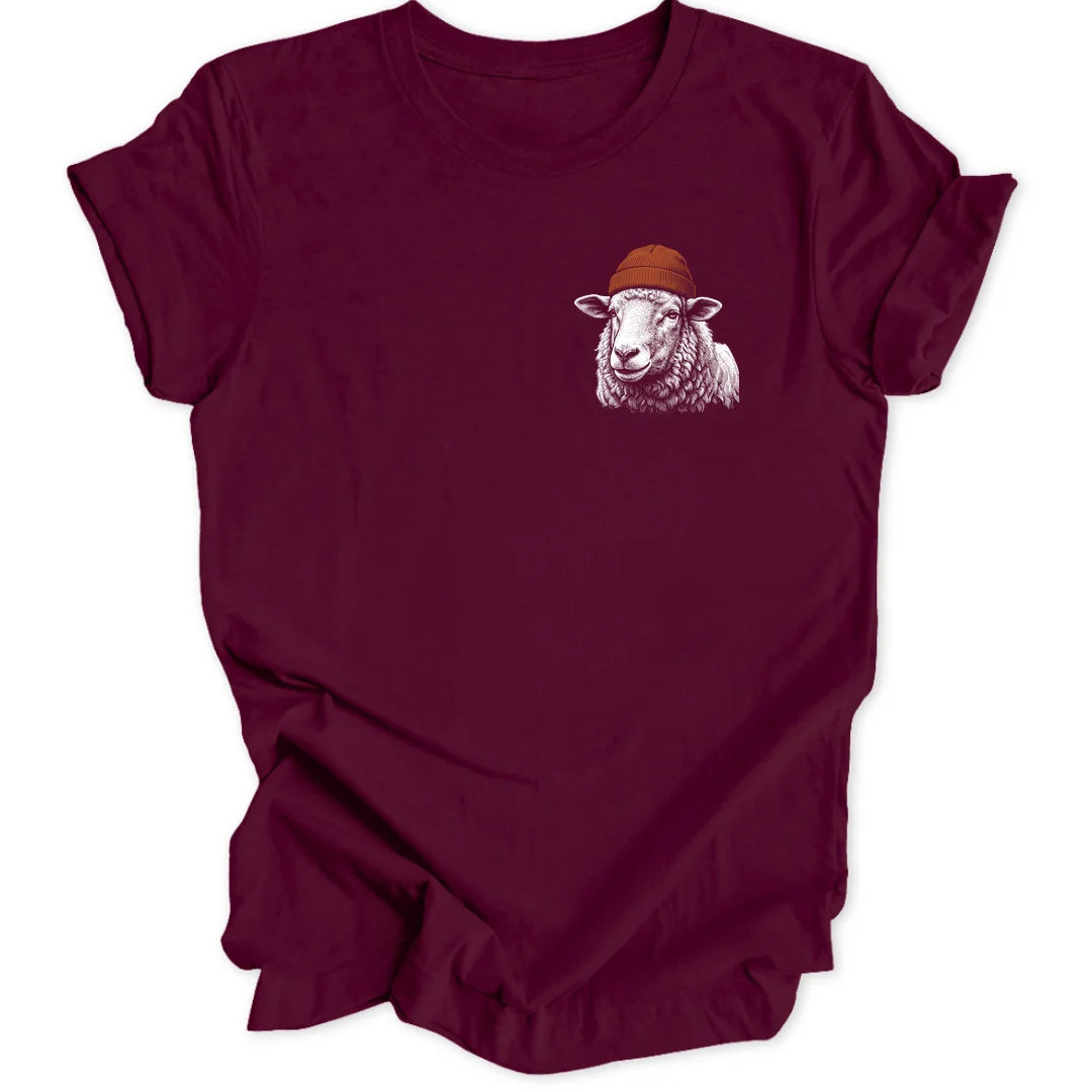 Beanie Sheep Mini-Print - Maroon