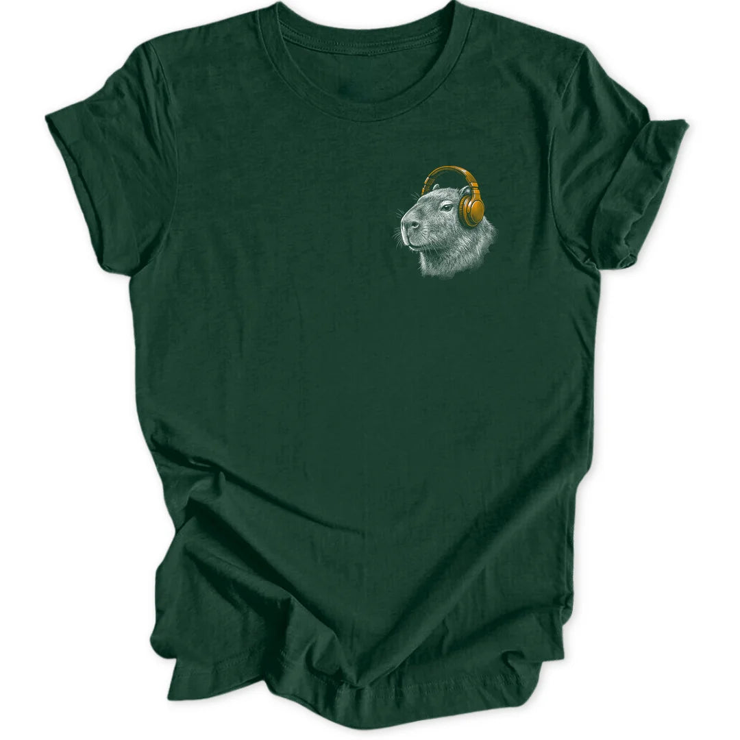 Capybara DJ Mini-Print - Forest Green