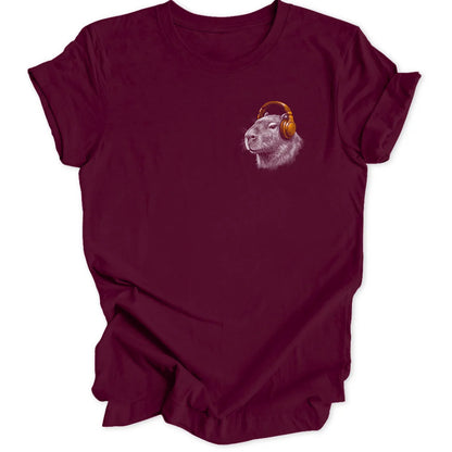Capybara DJ Mini-Print - Maroon
