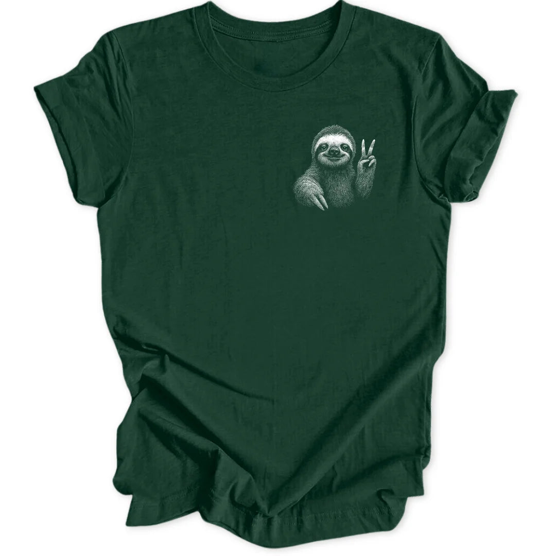 Peace Faultier Mini-Print - Forest Green