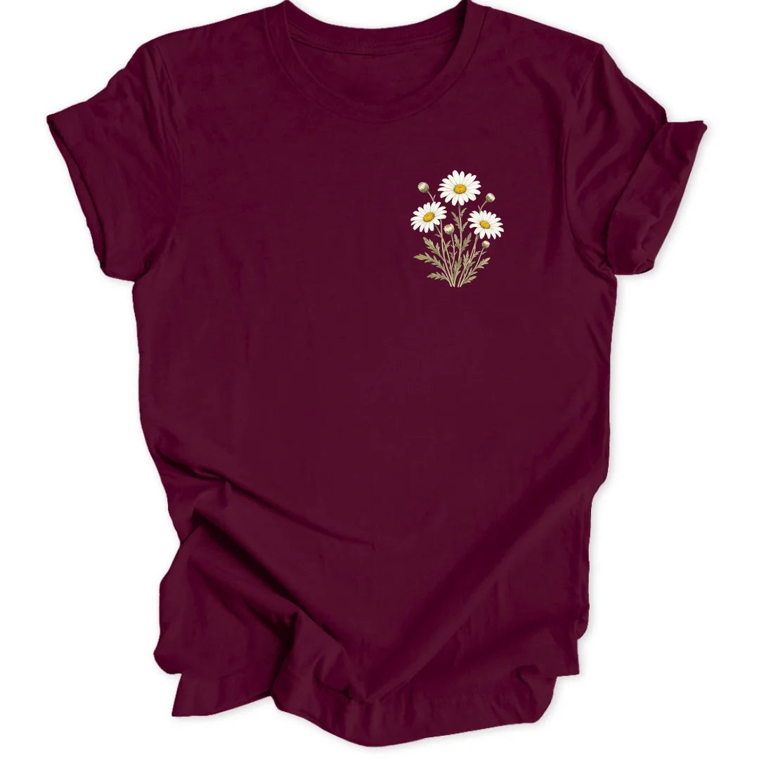 Oxeye Daisy Mini-Print - Maroon