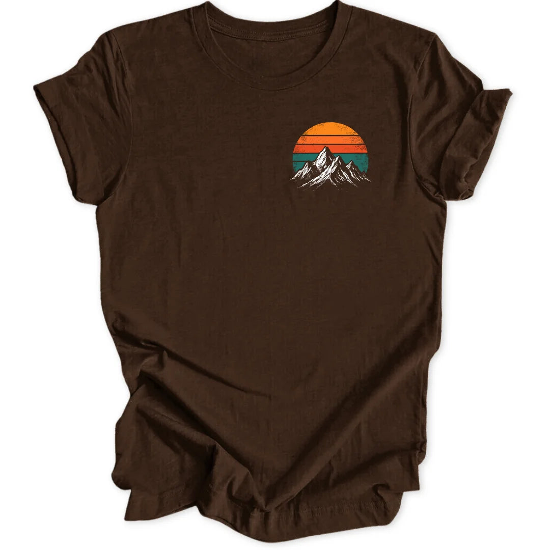 Retro Mountain Sunset Mini-Print - Dark Chocolate