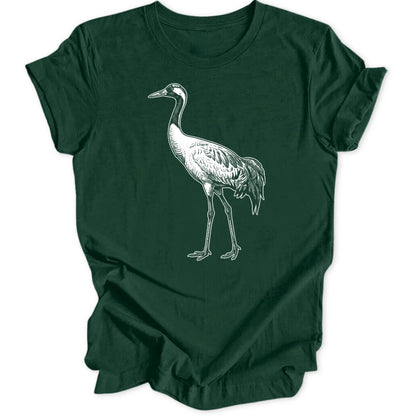 Crane Engraving - Forest Green