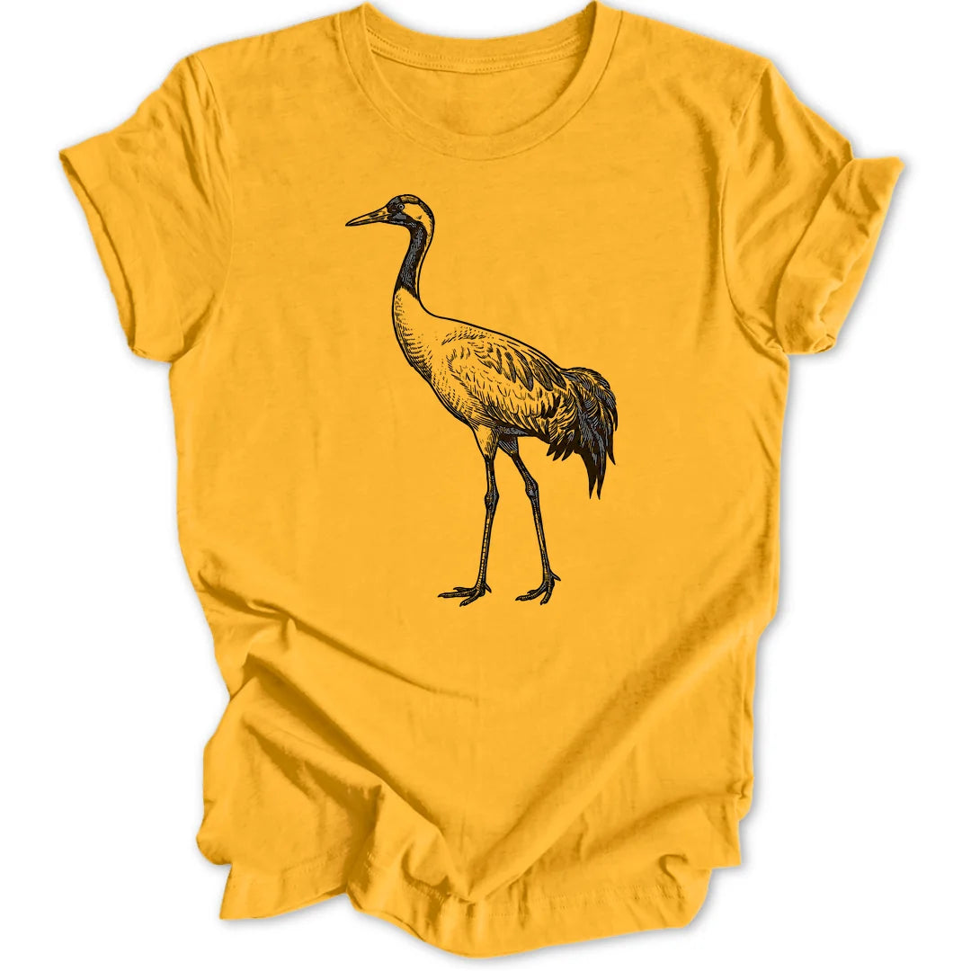 Crane Engraving - Gold