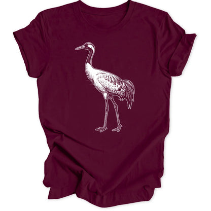 Crane Engraving - Maroon