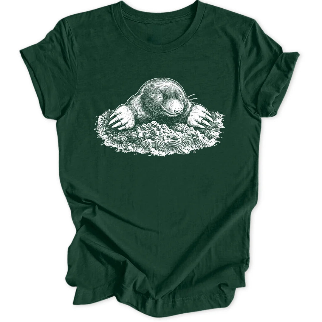 Maulwurf Woodcut - Forest Green