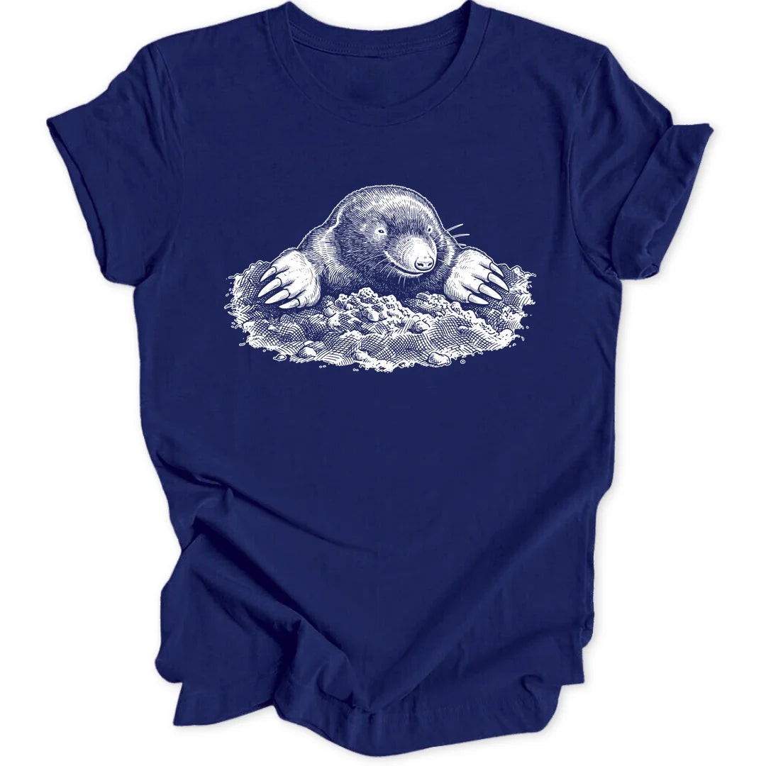 Maulwurf Woodcut - Navy