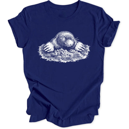 Maulwurf Woodcut - Navy