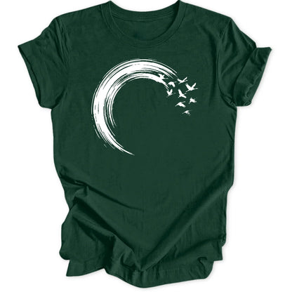 Brushstroke Cranes - Forest Green