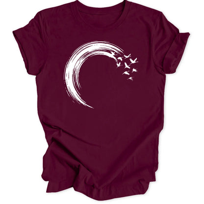Brushstroke Cranes - Maroon