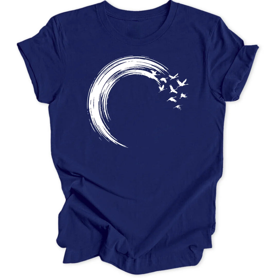 Brushstroke Cranes - Navy