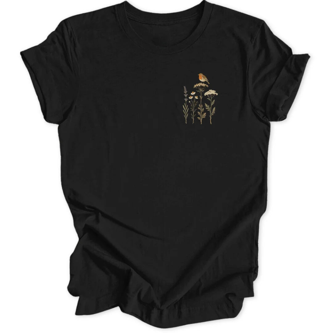 Wildflower Robin Mini-Print - Black
