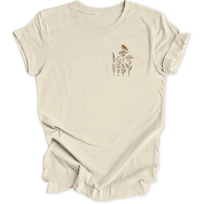 Wildflower Robin Mini-Print - Natural