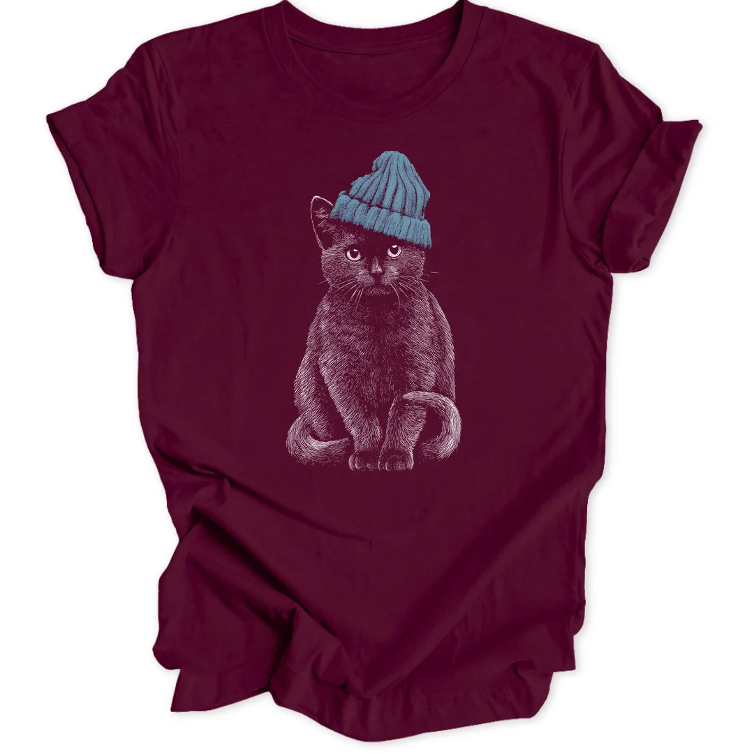 Beanie Cat - Maroon