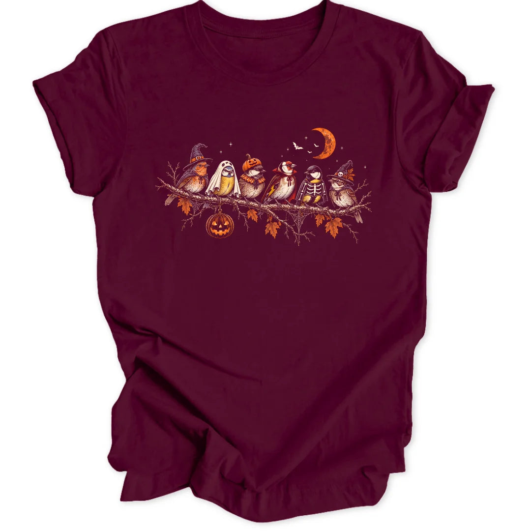 Spooky Bird Branch - Maroon