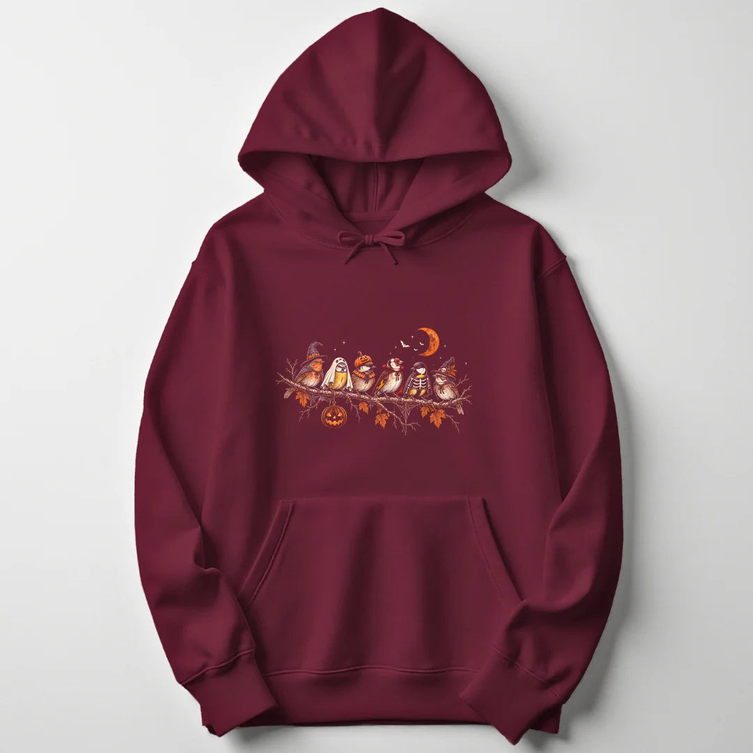 Spooky Bird Branch - Maroon
