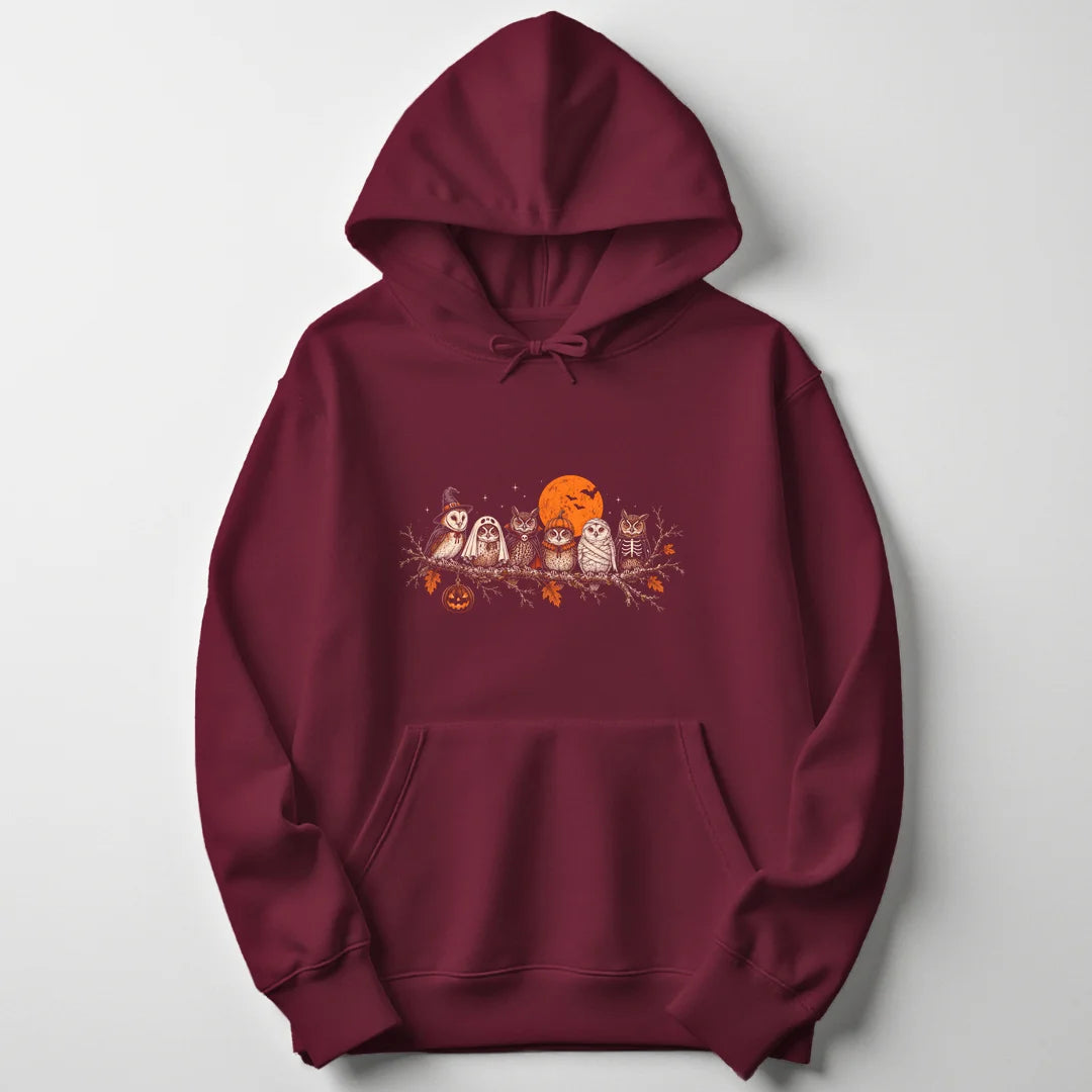 Spooky Owl Branch - Maroon