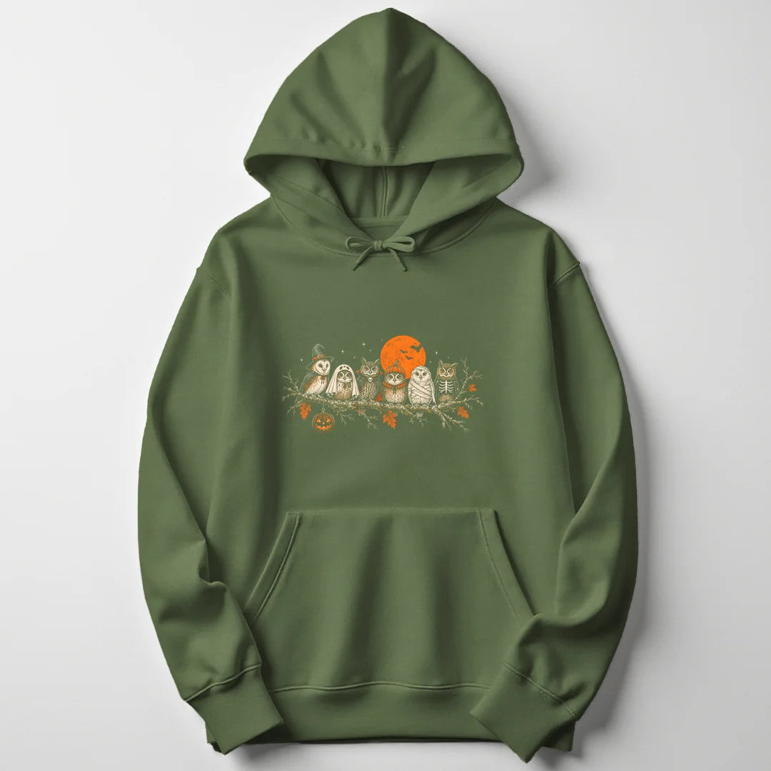 Spooky Owl Branch - Military Green