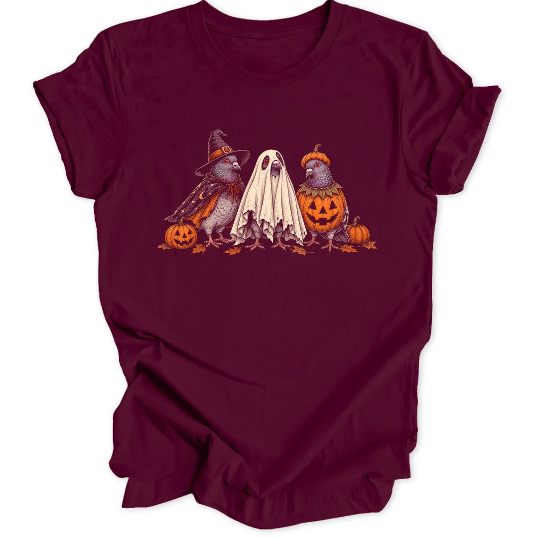 Spooky Pigeons - Maroon