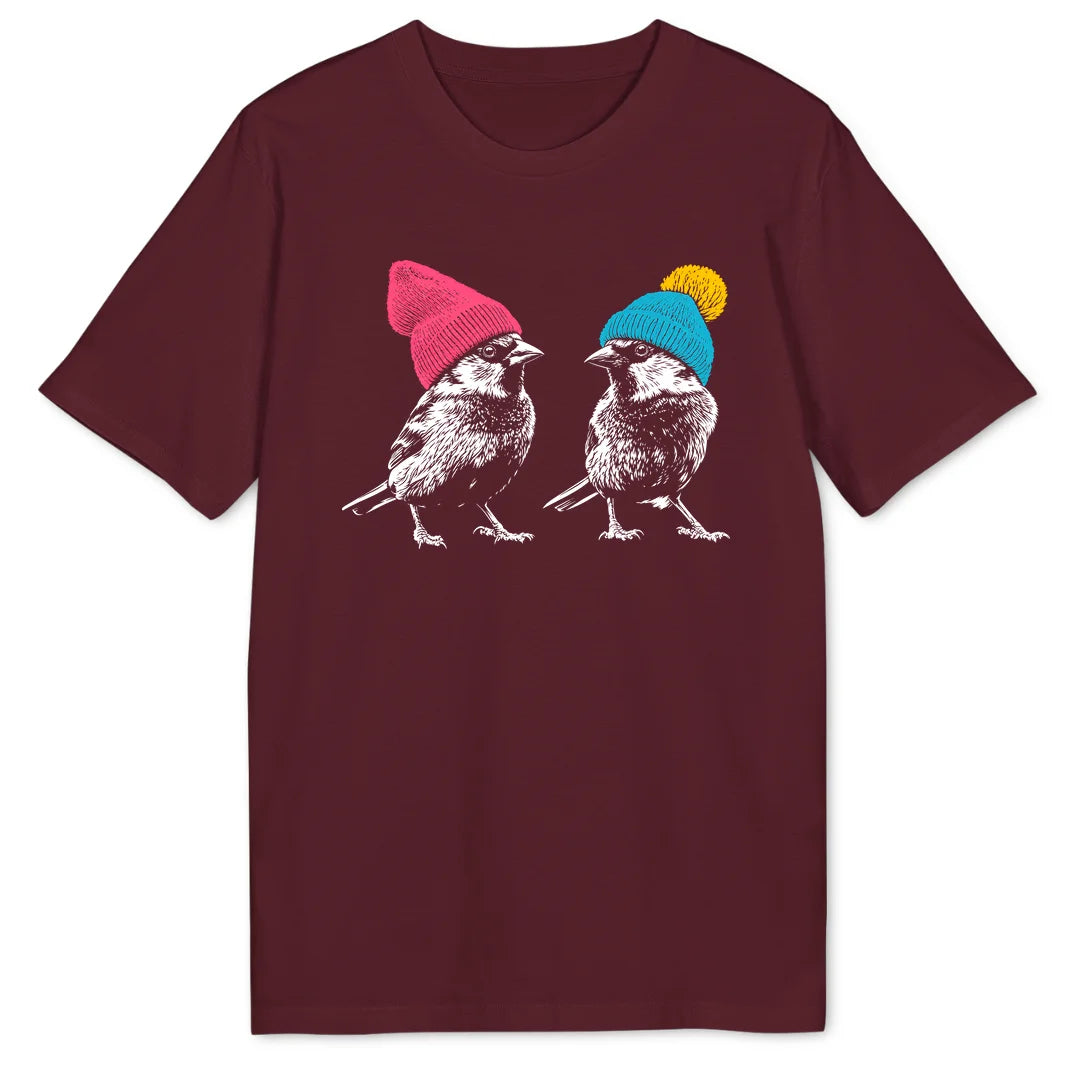 Beanie Sparrows Two - Burgundy