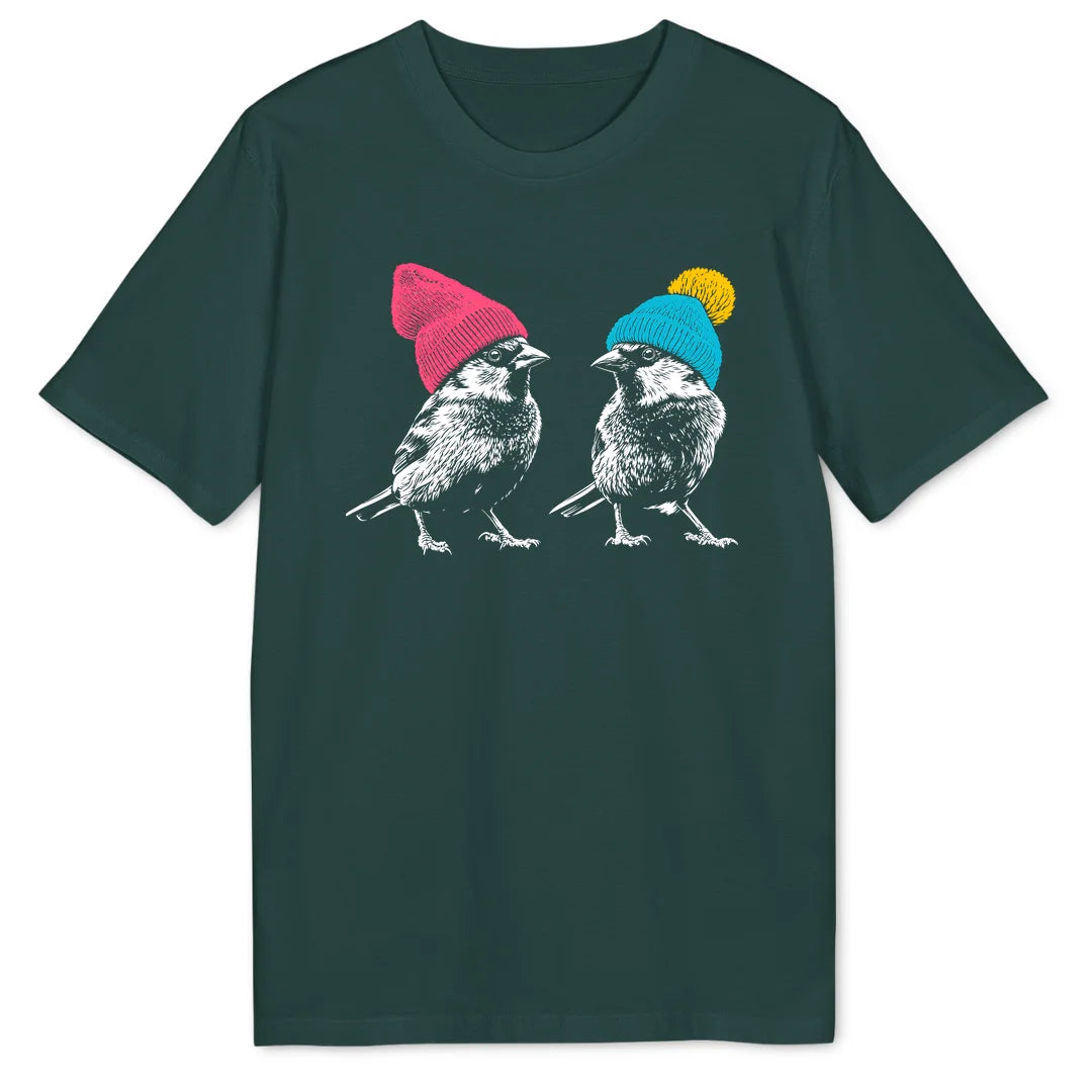 Beanie Sparrows Two - Glazed Green