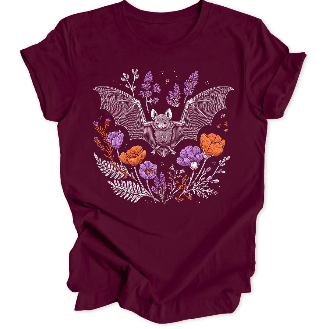 Botanical Bat - Maroon