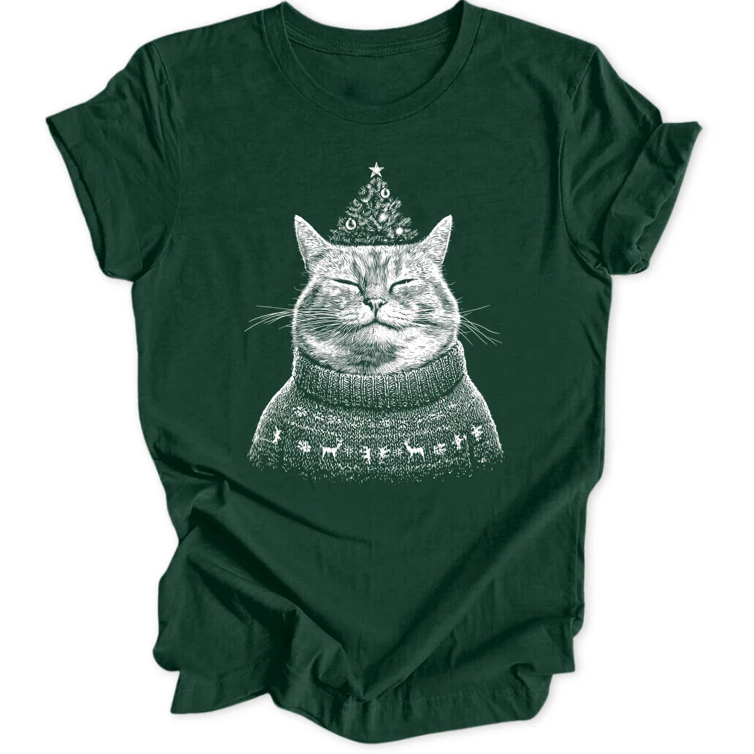 Christmas Cat - Forest Green