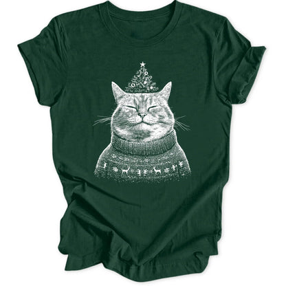 Christmas Cat - Forest Green