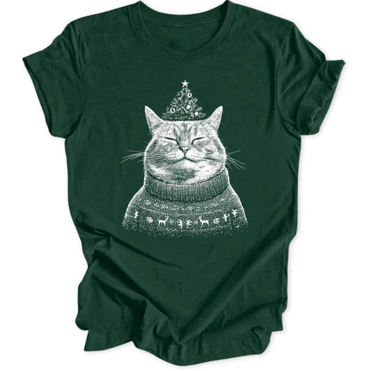 Christmas Cat - Forest Green